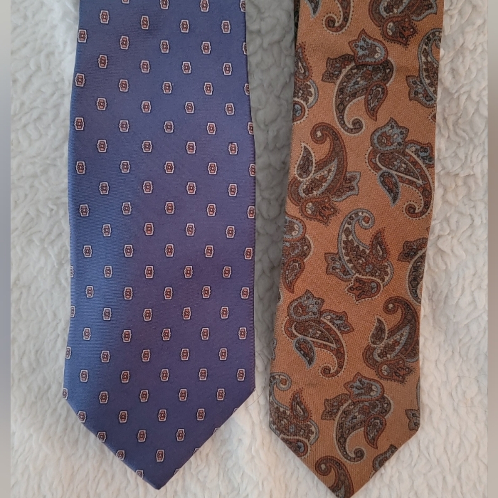Dior Blue Silk Tie with Geometric Pattern Christian Dior